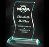 JGA-40-SM Ribbon on a Base Jade Glass Award Small